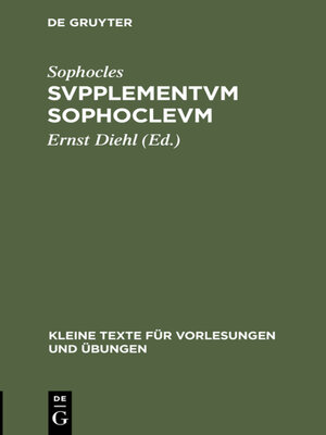 cover image of Svpplementvm Sophoclevm